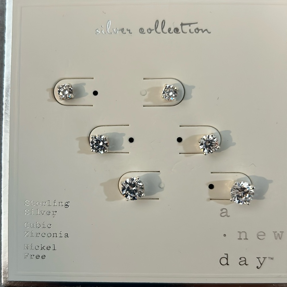 Silver collection  . new day sterling silver, cubic zirconia nickel free.